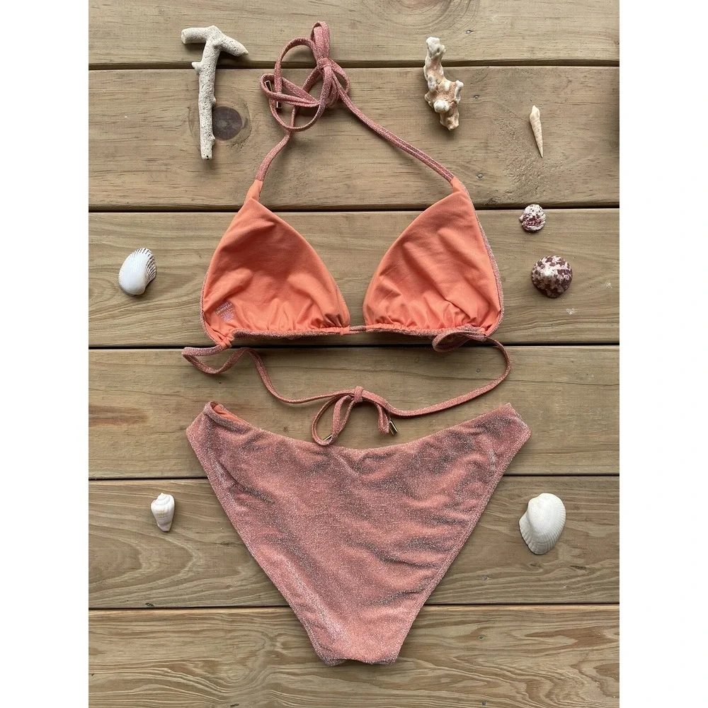 MONDAY SWIMWEAR Discounted** 2pc Bikini Sun Kissed Shimmer (Top: VV, Bottom: M)
